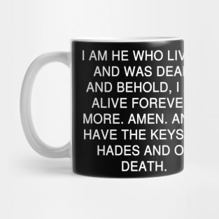 Revelation 1:18 Bible Verse Text (NKJV) Mug